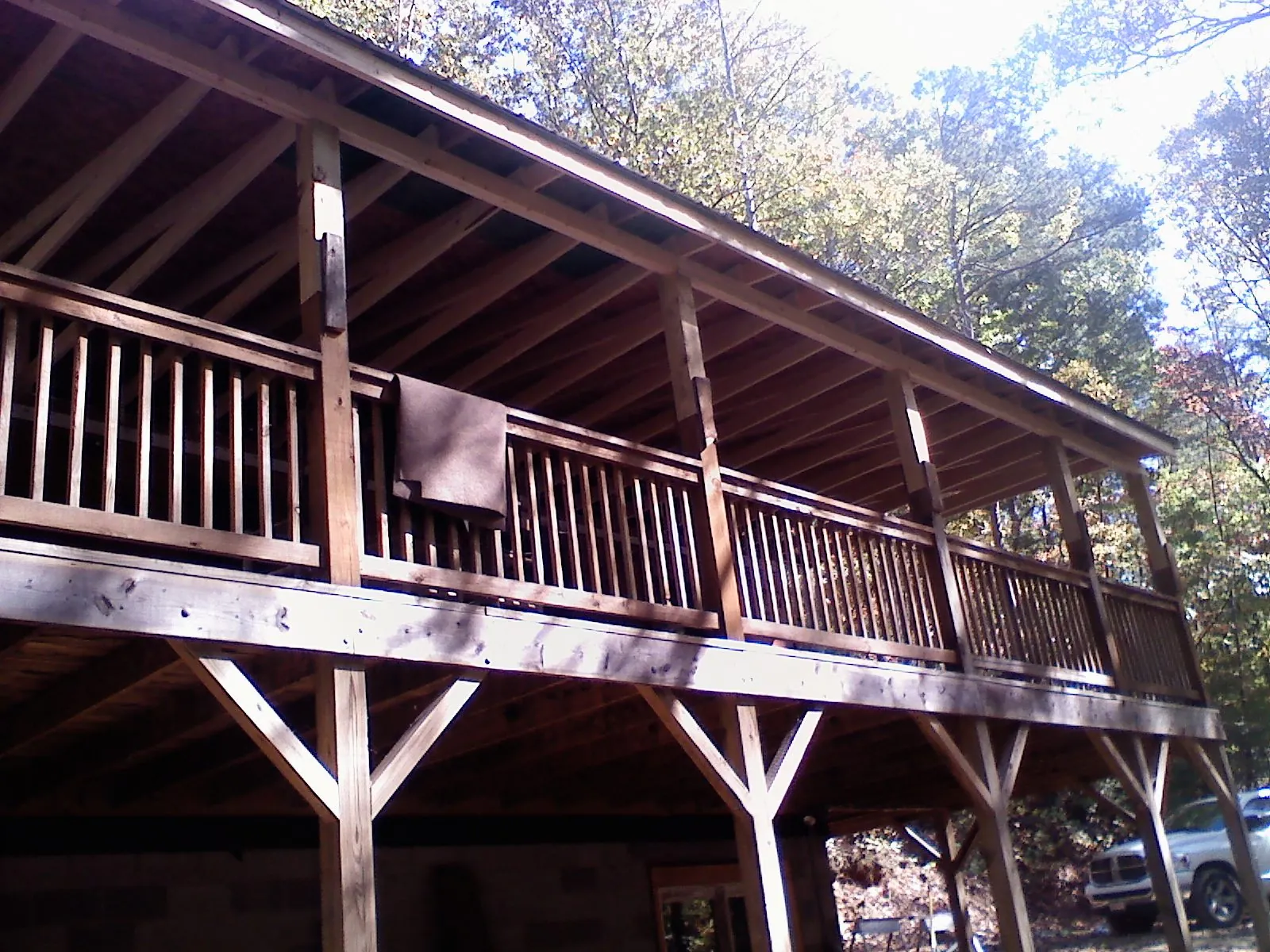 Timber framing under a new elevated porch and deck — Roof Leak Repair in Weirton by Roofing Brothers